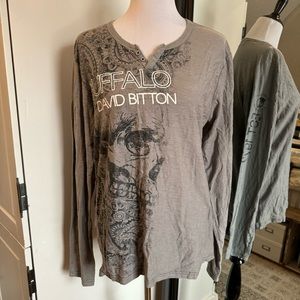 🔴 Buffalo David Bitton XL Gray Long Sleeve Shirt